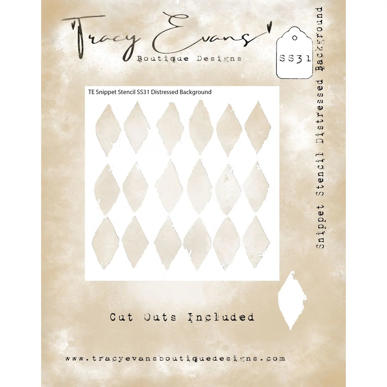 Tracy Evans Boutique Designs - Snippet Stencils - Distressed Background SS31