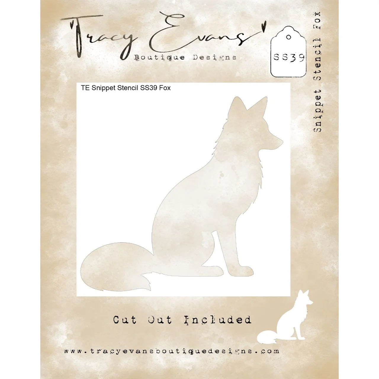 Tracy Evans Boutique Designs - Snippet Stencils - Fox SS39