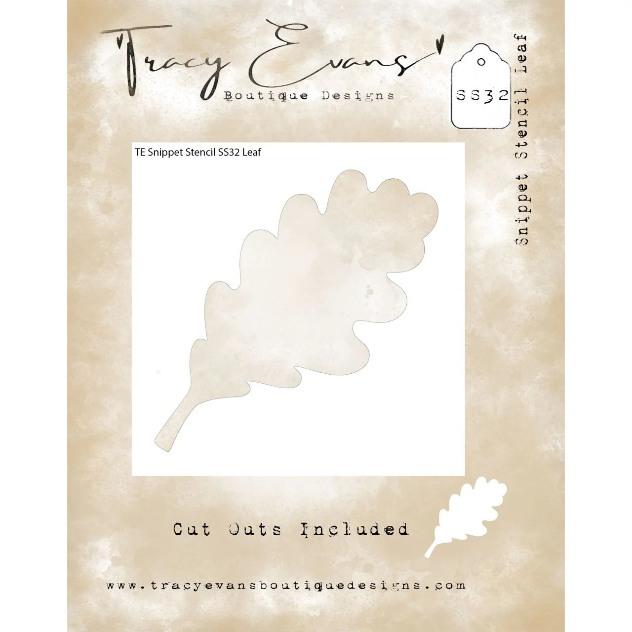 Tracy Evans Boutique Designs - Snippet Stencils - Leaf SS32