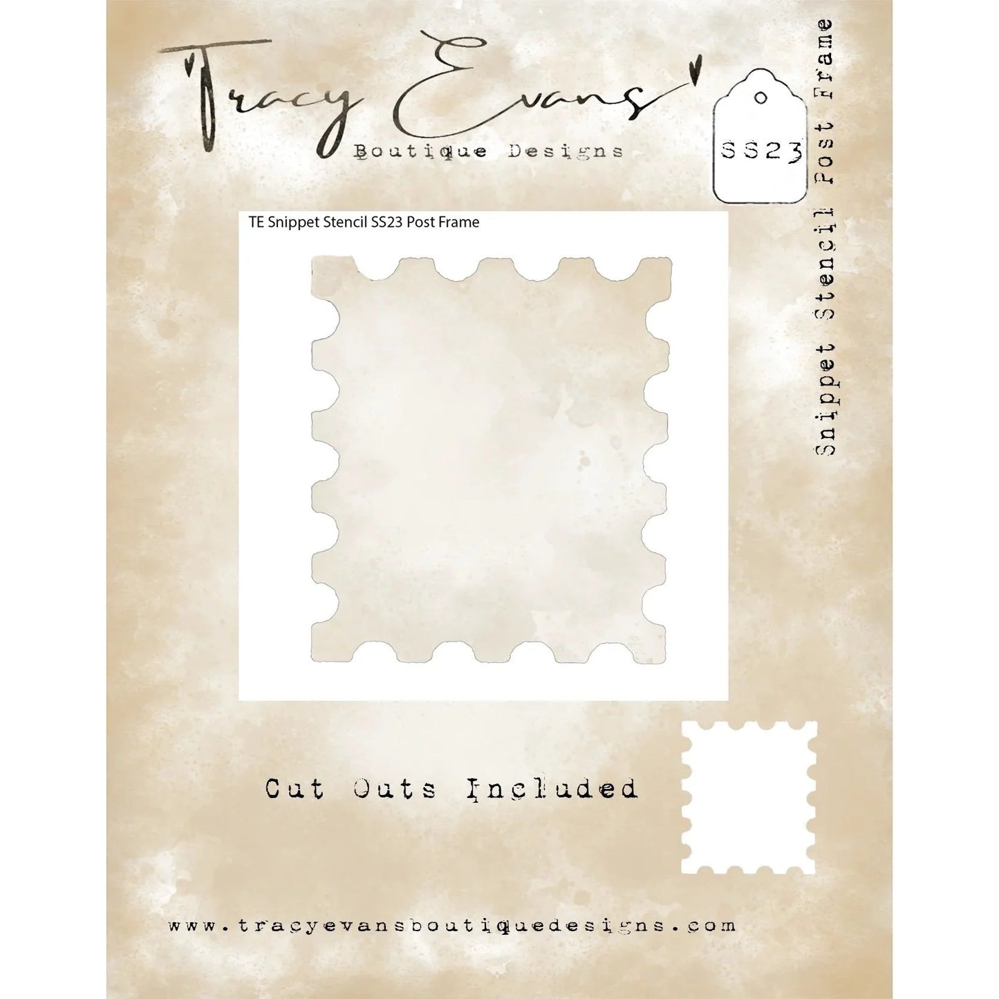 Tracy Evans Boutique Designs - Snippet Stencils - Post Frame SS23
