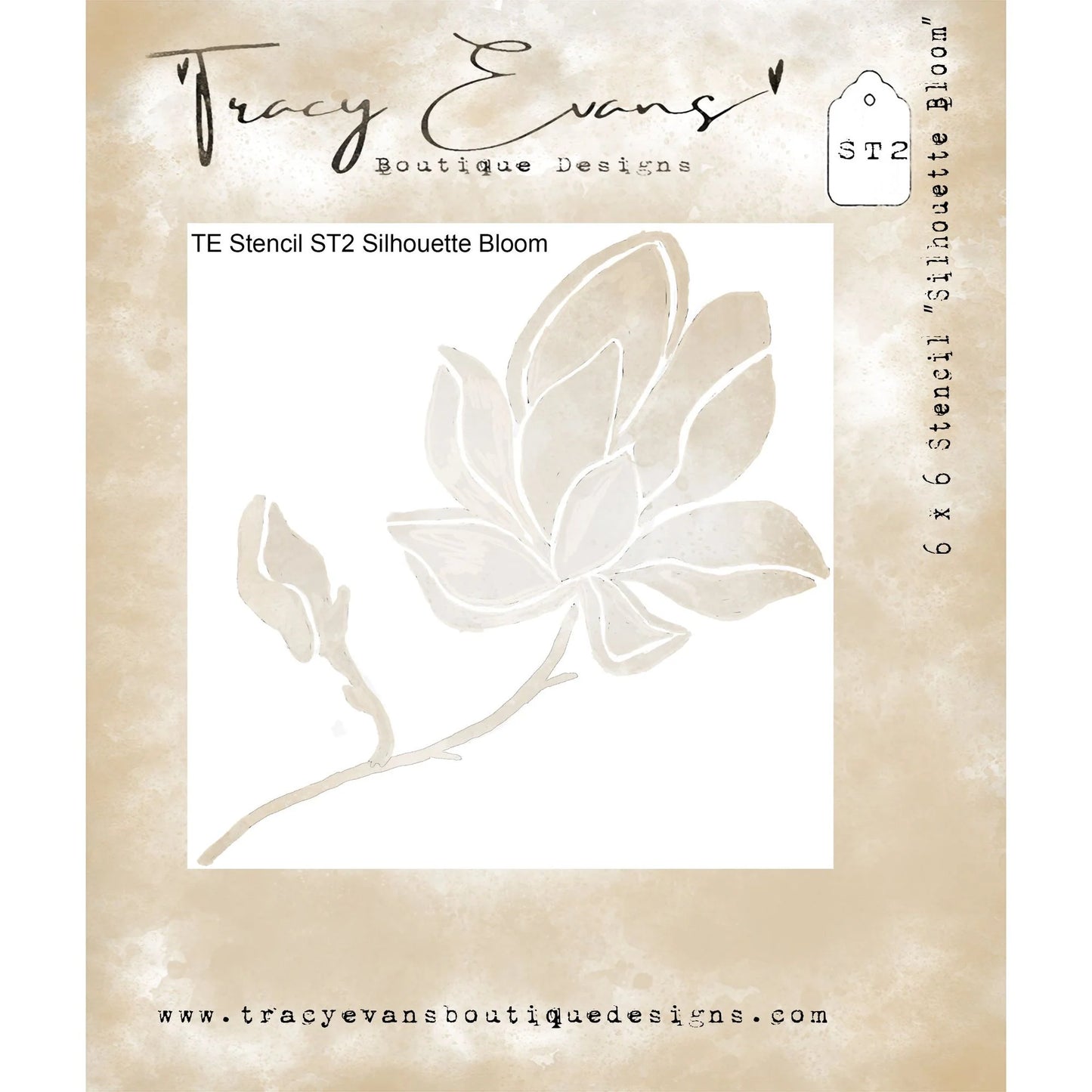 Tracy Evans Boutique Designs - Stencils 6" x 6" - Silhouette Bloom ST2