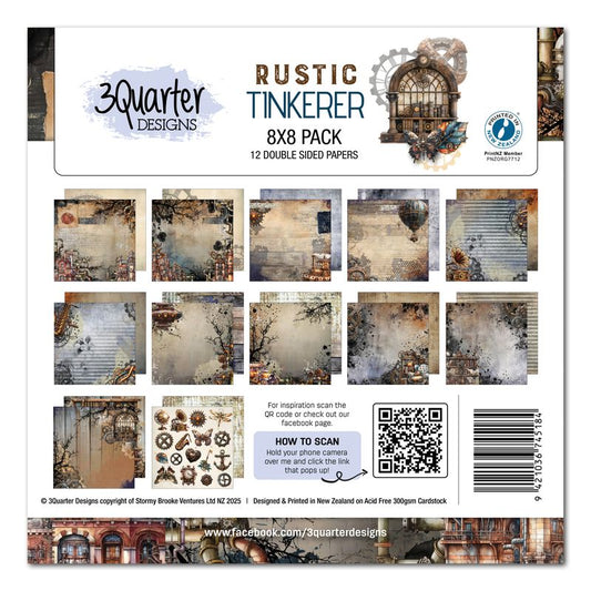 3 Quarter Designs - Rustic Tinker Collection 8x8 Pack