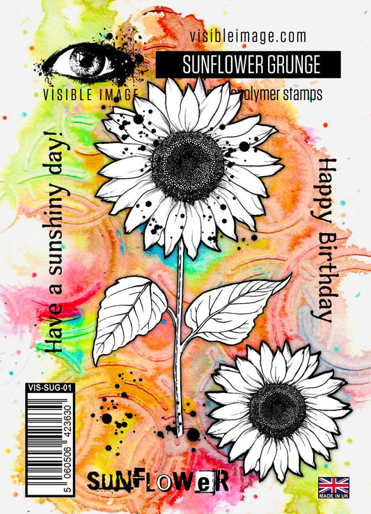 Visible Image clear stamps -Sunflower Grunge