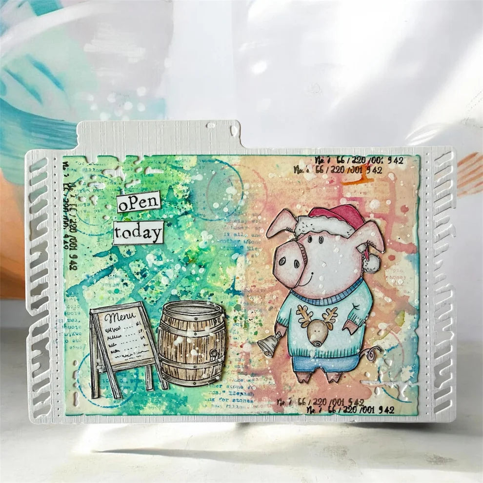 AALL & CREATE - A7 Stamps - Holiday Pigs  #1387
