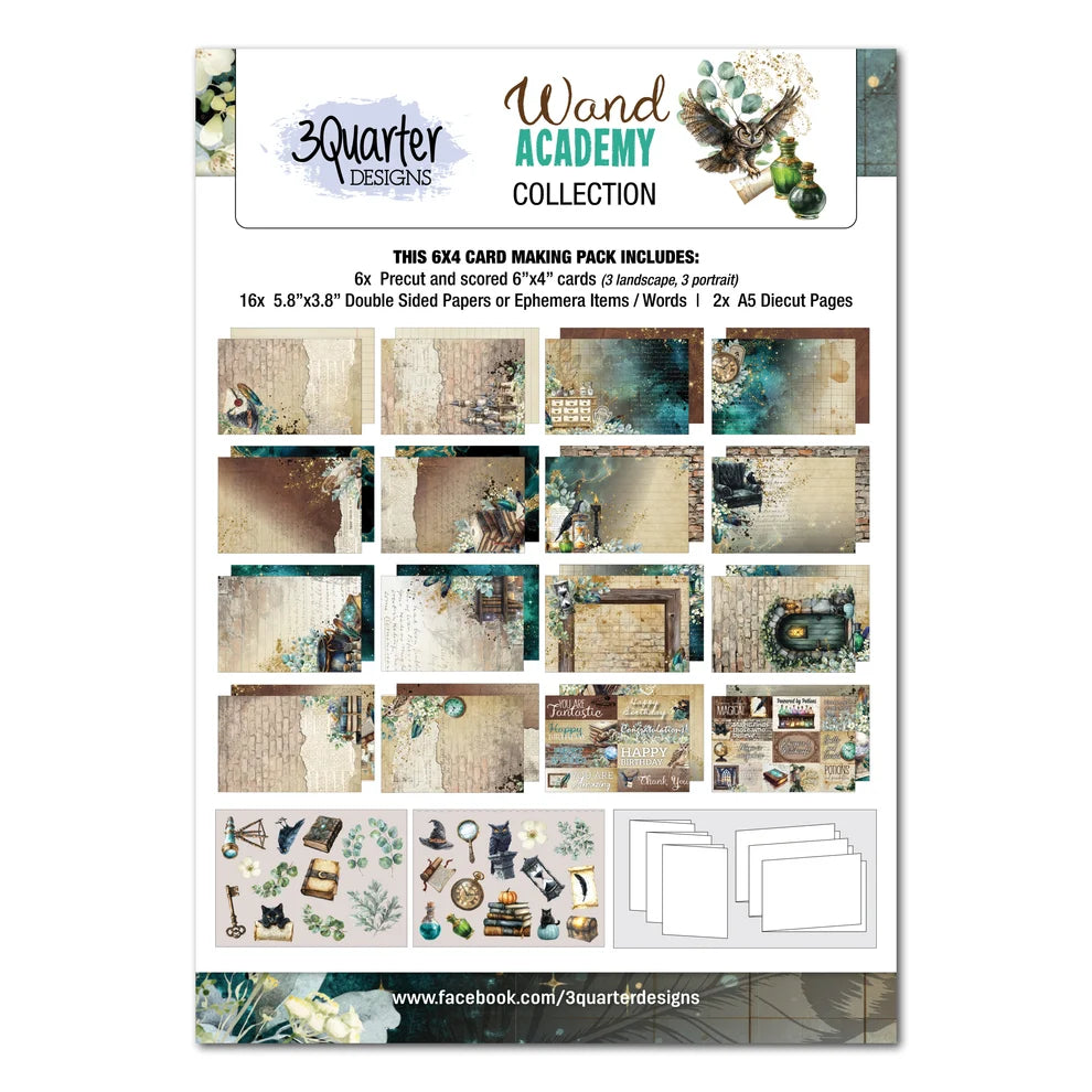 3 Quarter Designs - Wand Academy Collection 6x4 Card Pack