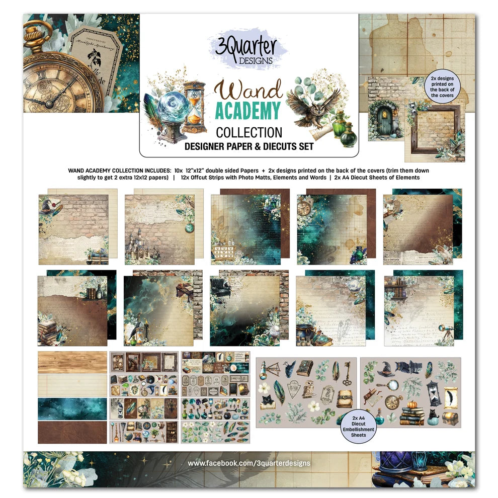 3 Quarter Designs - Wand Academy Collection Designer Paper & Diecuts Set