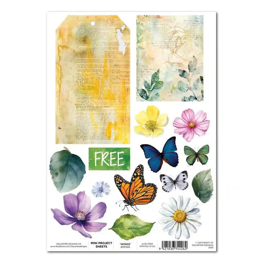 3 Quarter Designs - Mini Project Sheets - Wings