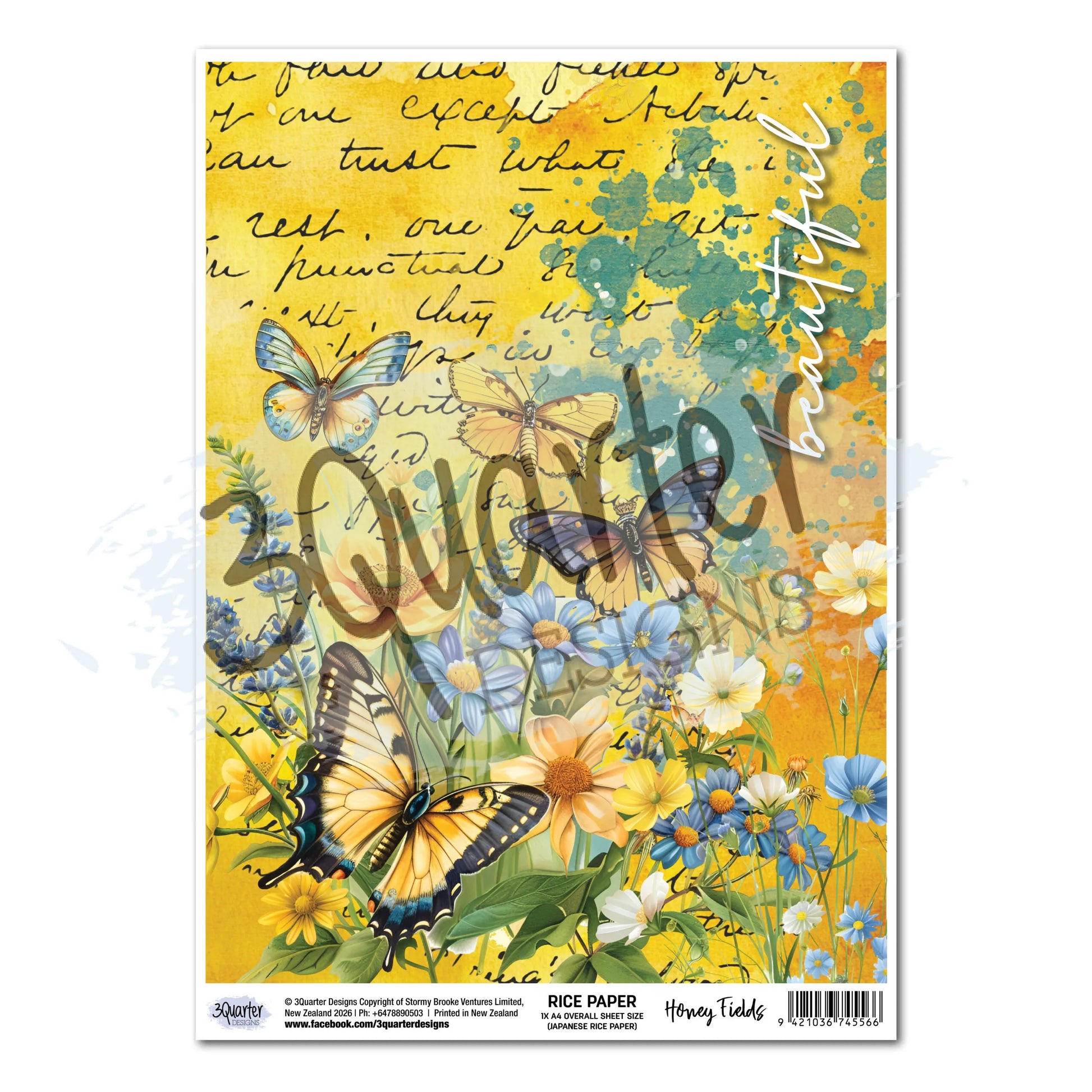 3 Quarter Designs - Rice Paper - Honey Fields