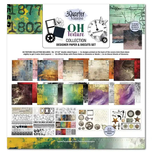 3 Quarter Designs - Oh Texture Collection Designer Paper & Diecuts Set