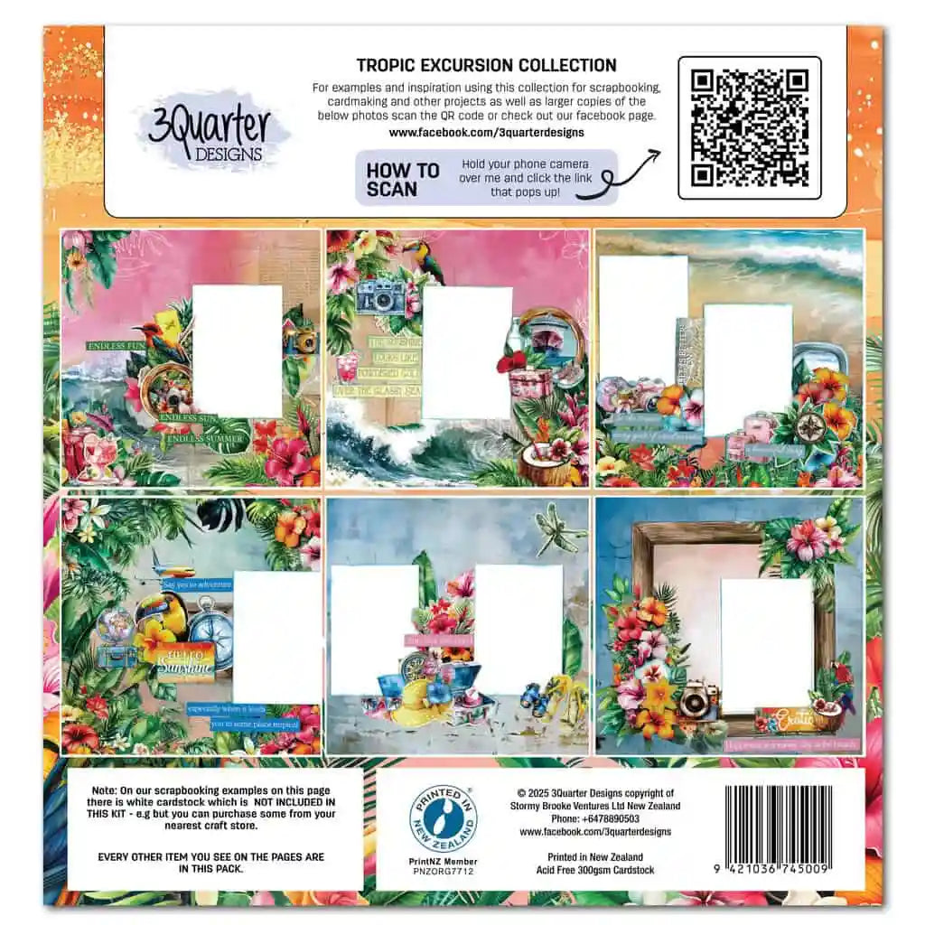 3 Quarter Designs - Tropic Excursion Collection Designer Paper & Diecuts Set
