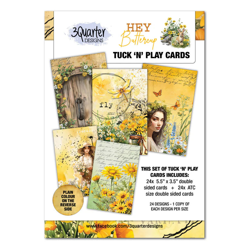 3 Quarter Designs - Hey Buttercup Tuck 'n' Play Cards
