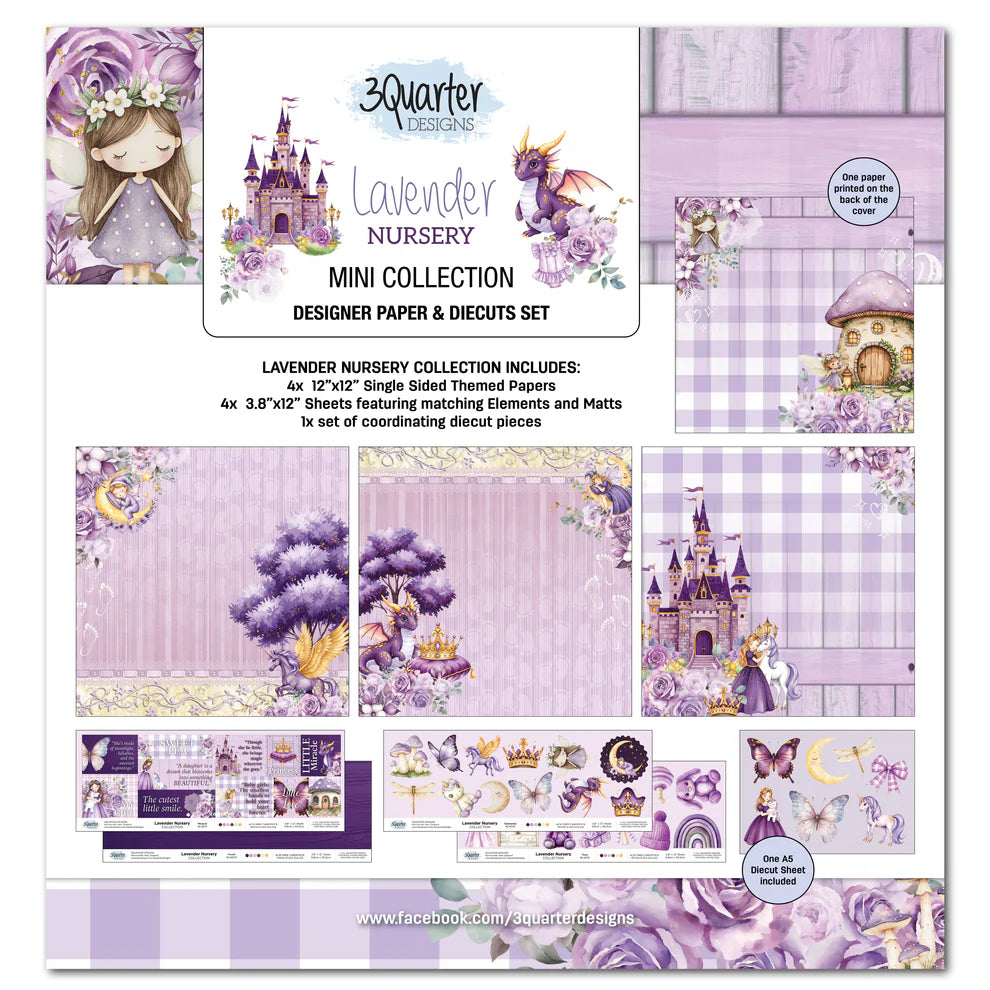 3 Quarter Designs - Lavender Nursery Mini Collection Designer Paper & Diecuts Set