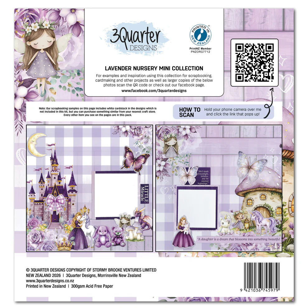 3 Quarter Designs - Lavender Nursery Mini Collection Designer Paper & Diecuts Set