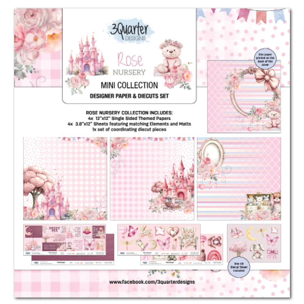 3 Quarter Designs - Rose Nursery Mini Collection Designer Paper & Diecuts Set