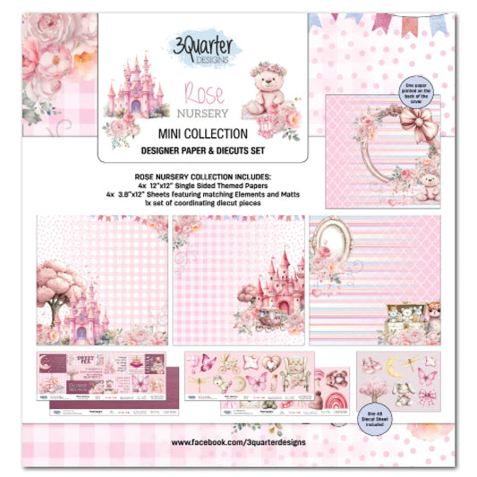 3 Quarter Designs - Rose Nursery Mini Collection Designer Paper & Diecuts Set