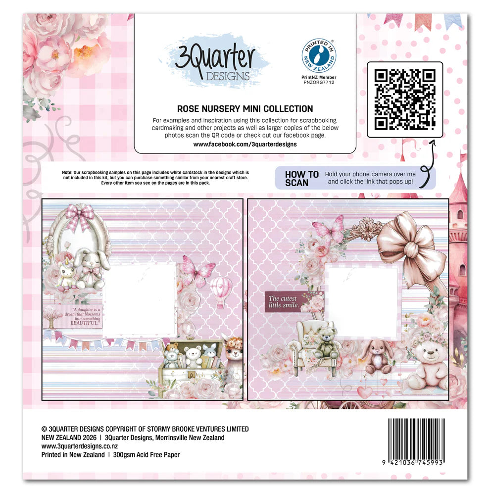 3 Quarter Designs - Rose Nursery Mini Collection Designer Paper & Diecuts Set
