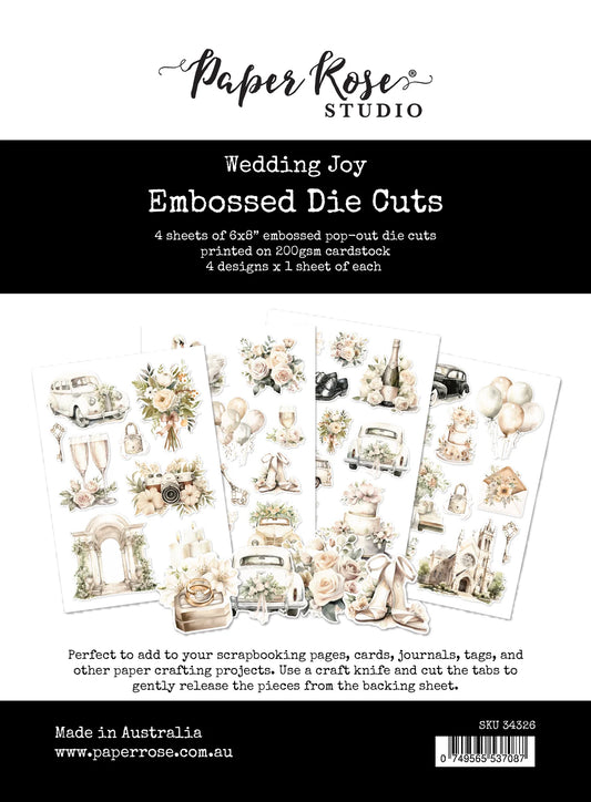 Paper Rose Embossed Die Cuts - Wedding Joy