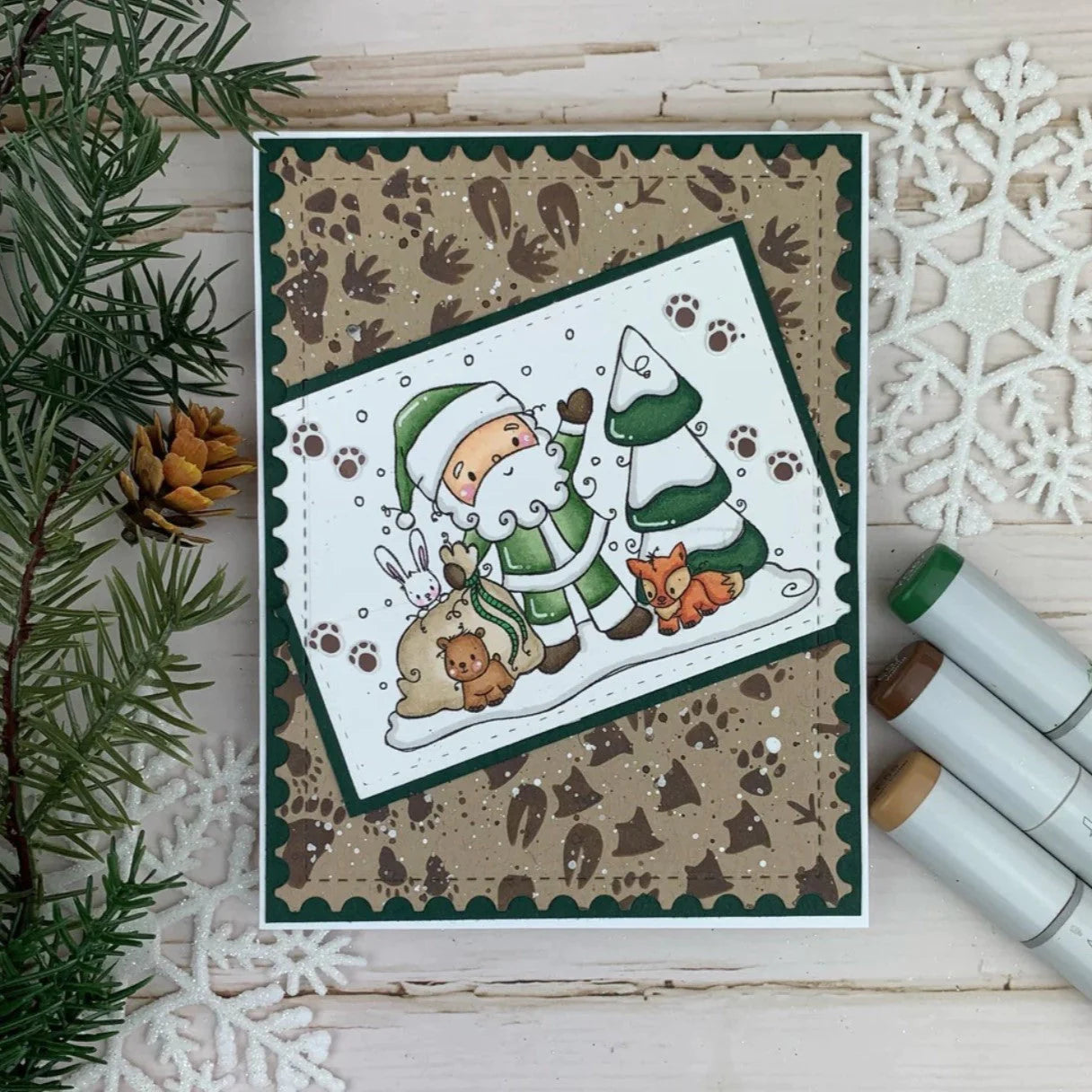 Paper Rose -  Metal Die - Woodland Santa Be Merry