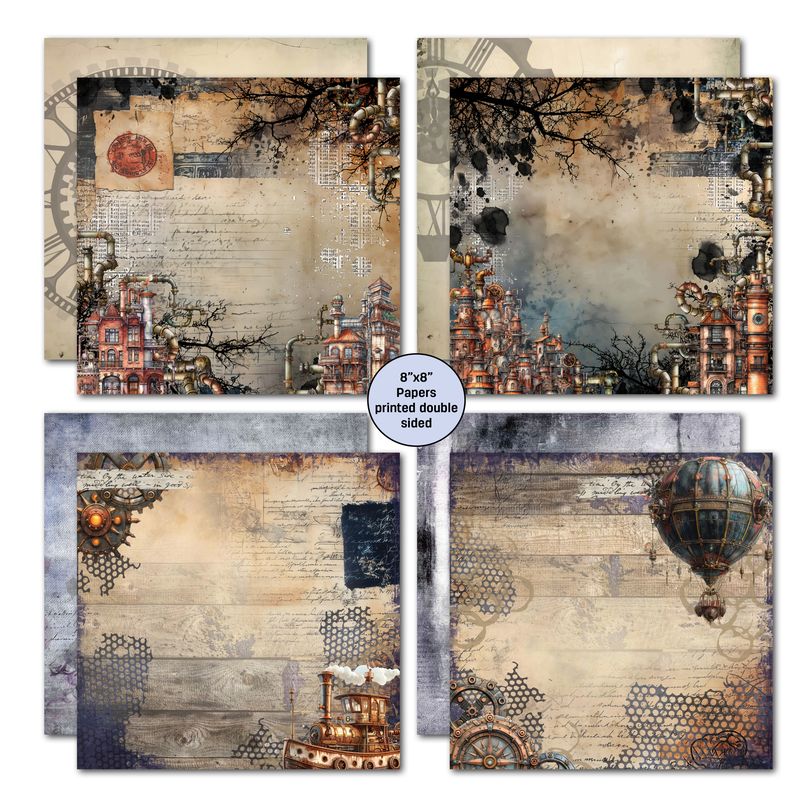 3 Quarter Designs - Rustic Tinker Collection 8x8 Pack