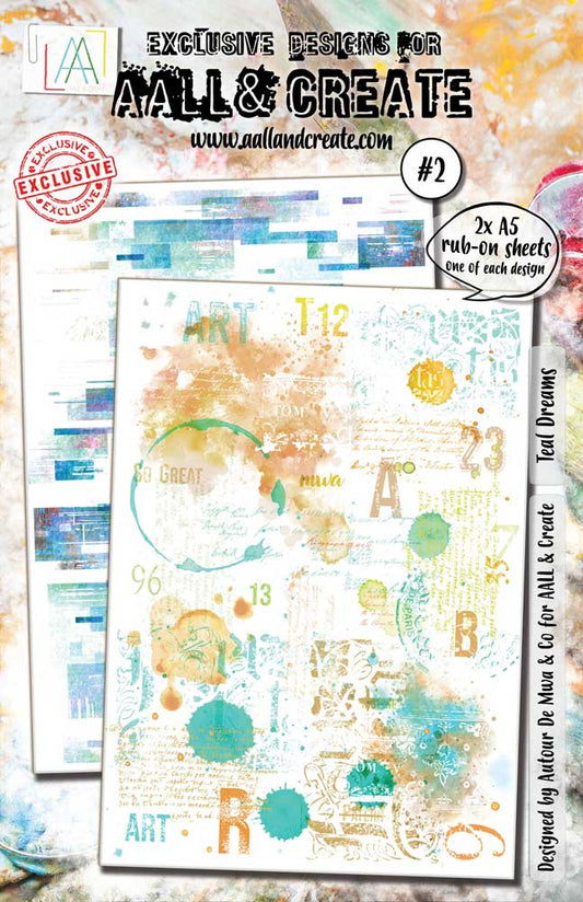 AALL & Create Rub-on Sheets  Teal Dreams  # 2