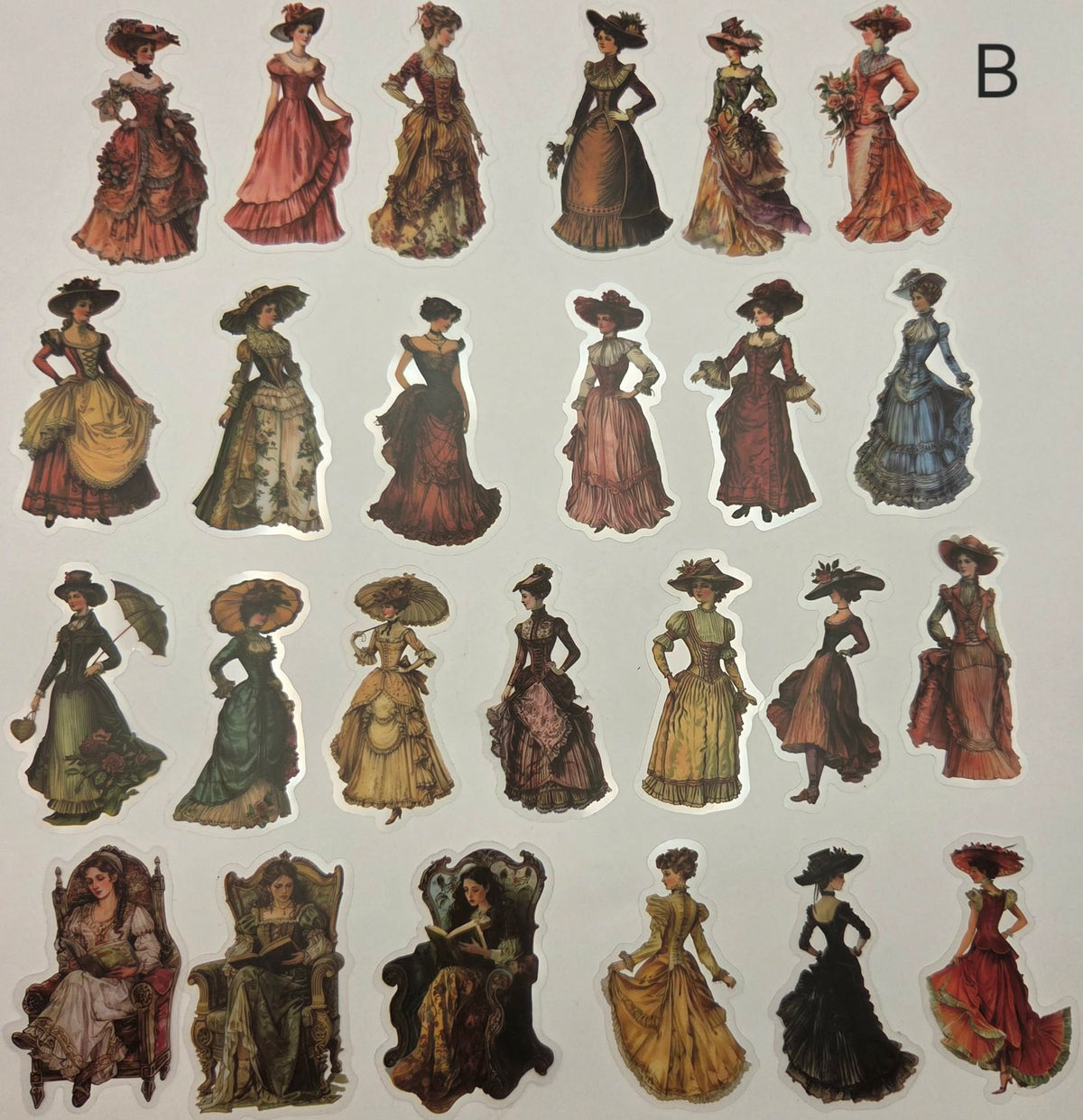 Clear Stickers - Vintage Ladies B