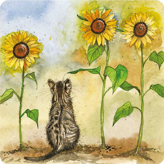 Alex Clark - Coaster - Cat And Sunflowers