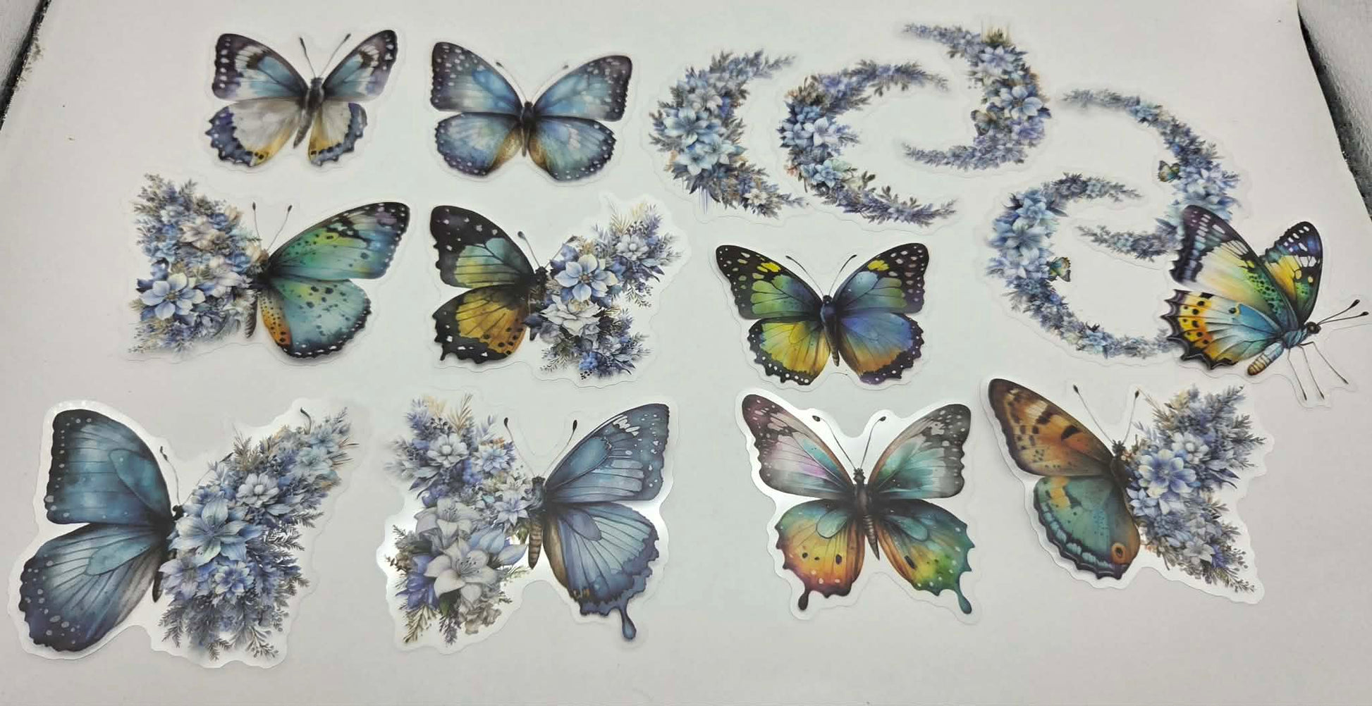 Mystical Butterfly - Clear Stickers - Blue