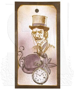 Stampers Anonymous Rubber Stamps - Cling Mount - Steampunk Selfie Gents
