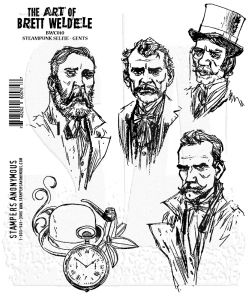 Stampers Anonymous Rubber Stamps - Cling Mount - Steampunk Selfie Gents