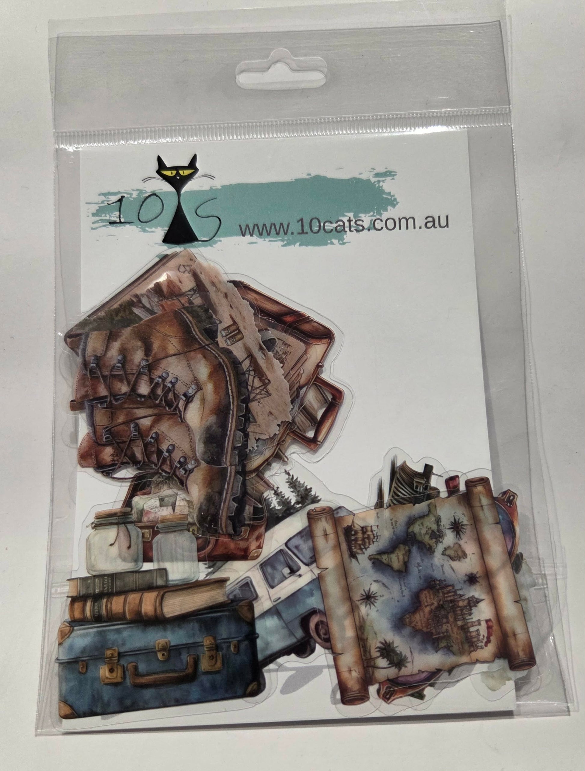 Vintage Travel - Clear Stickers - Boots