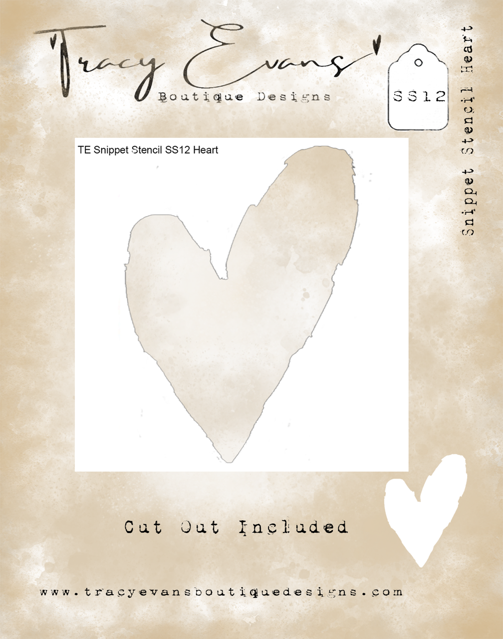 Tracy Evans Boutique Designs - Snippet Stencils - Heart