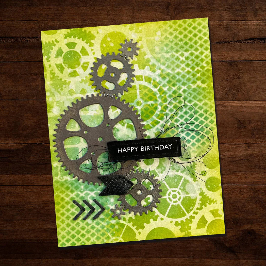 Paper Rose - Cogs & Gears 6'x6' Stencil