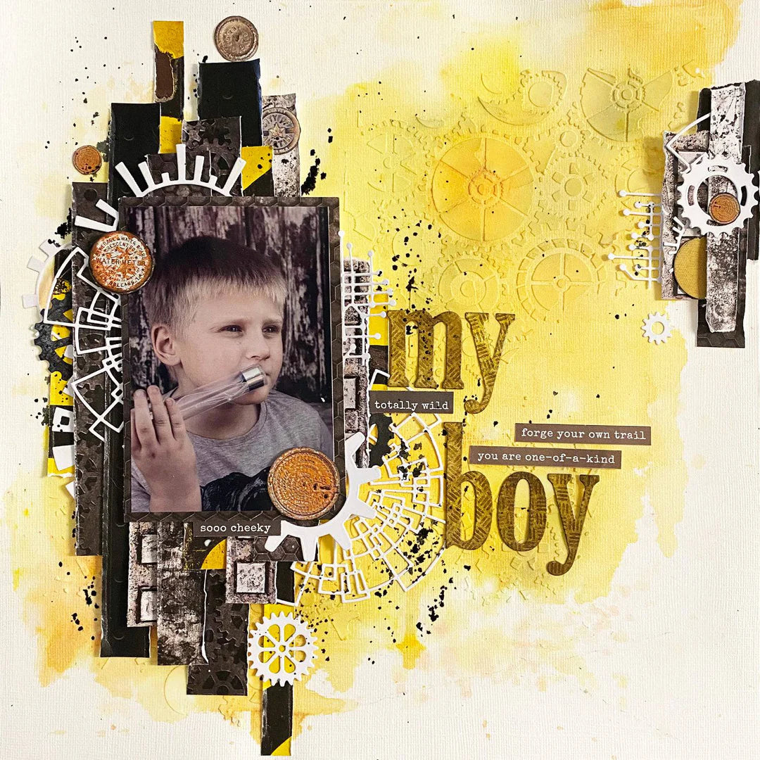 Paper Rose - Cogs & Gears 6'x6' Stencil