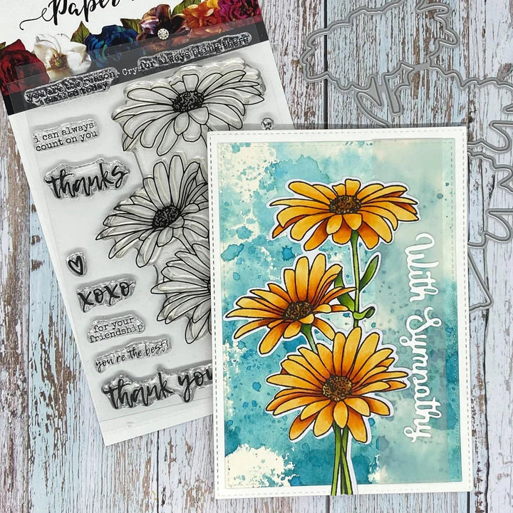 Paper Rose -  Clear Stamp Set - Daisy Bouquet 4x6 Set