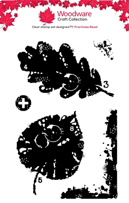 Woodware -Dried Leaves Clear Stamp Set