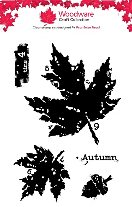Woodware -Old Leaves Clear Stamp Set