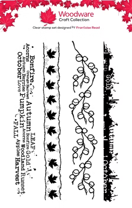 Woodware -Autumn Borders Clear Stamp Set