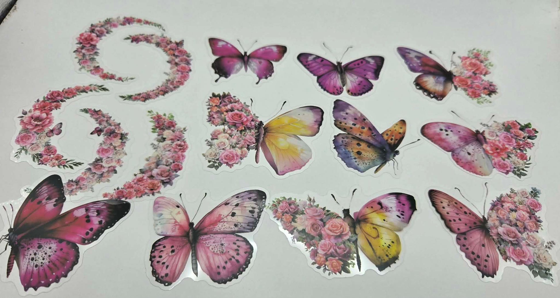 Mystical Butterfly - Clear Stickers - Pink
