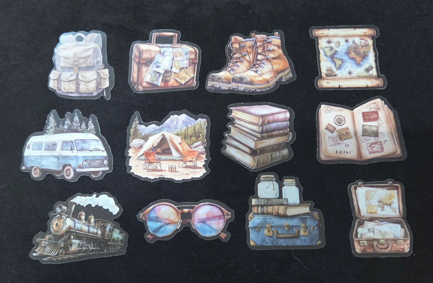 Vintage Travel - Clear Stickers - Boots