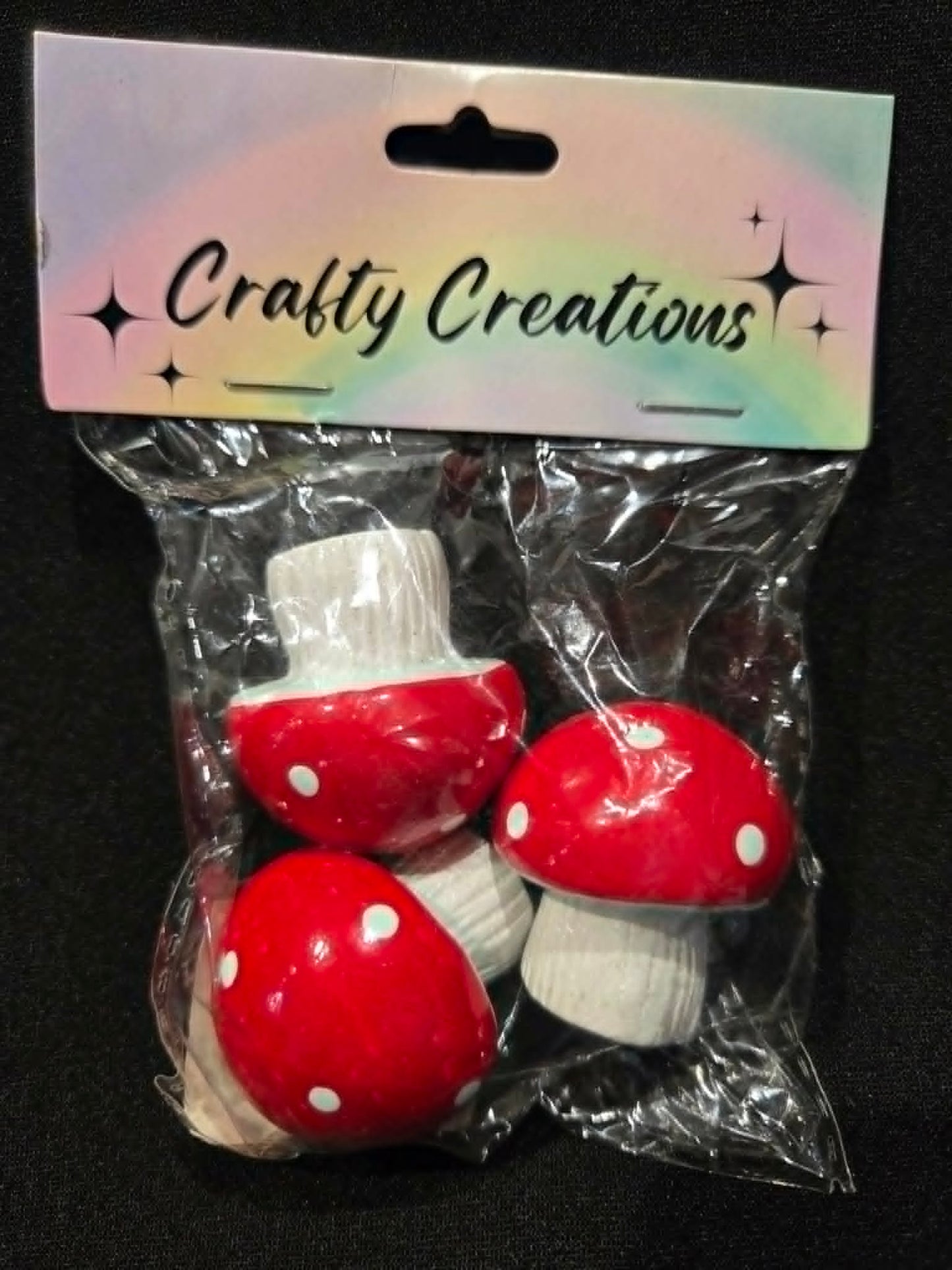 Red Fairy Mushrooms Set of 3