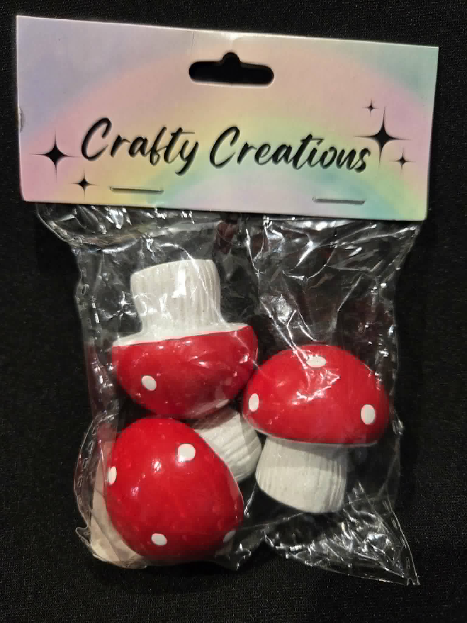 Red Fairy Mushrooms Set of 3