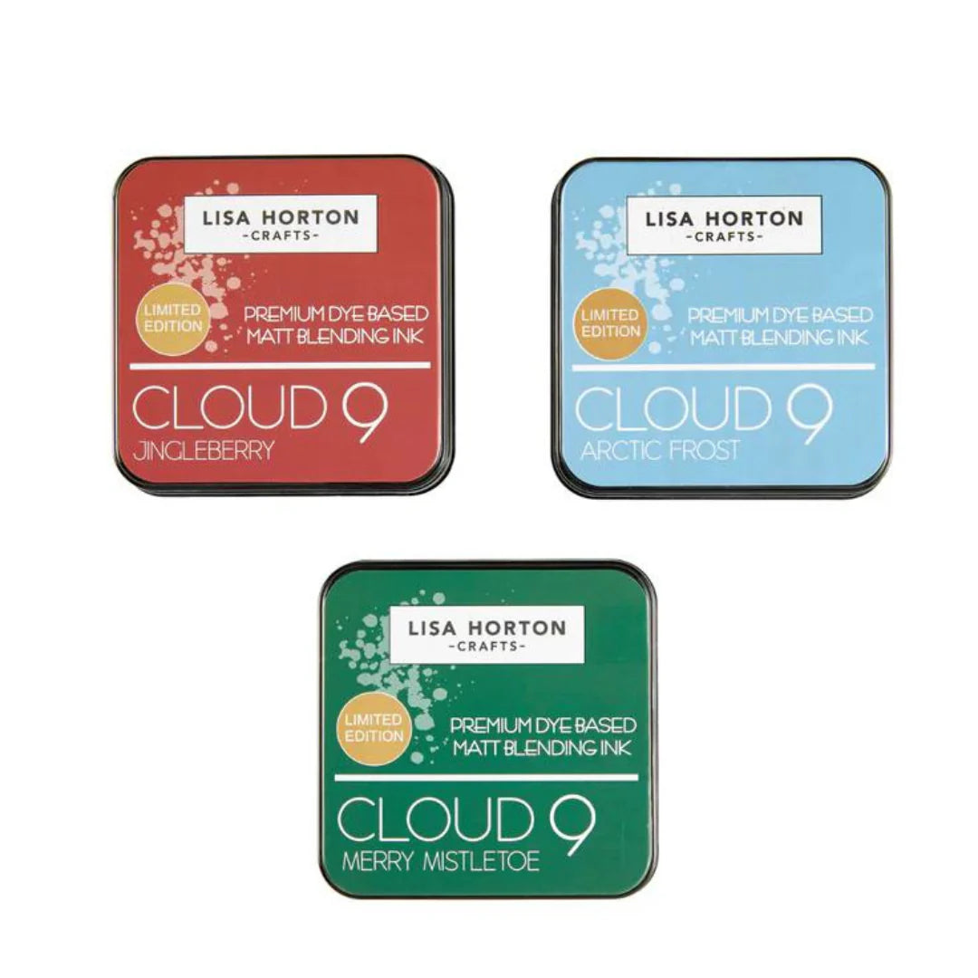Lisa Horton Crafts Set of 3 Limited Edition Matt Blending  Ink Pads - Jingleberry, Merry Mistletoe and Arctic Frost