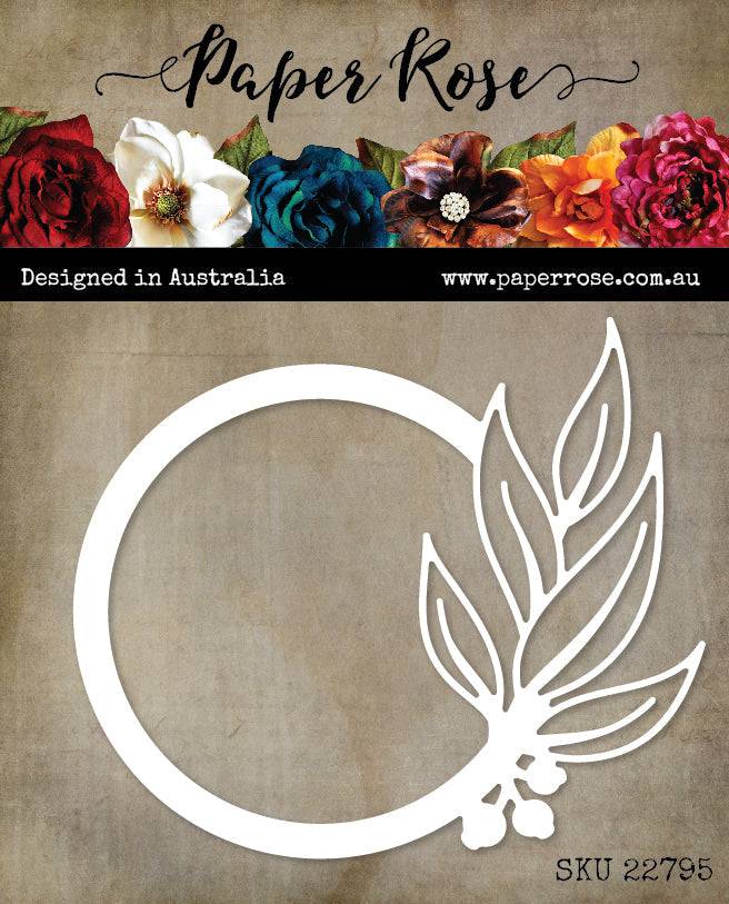 Paper Rose -  Metal Cutting Die - Gum Leaf Circle Frame