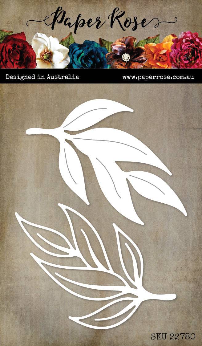 Paper Rose -  Metal Cutting Die - Gum Leaves
