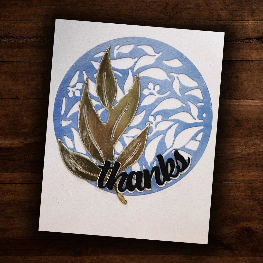 Paper Rose -  Metal Cutting Die - Gum Leaves