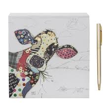 Bug Art Memo Pad & Pen Connie Cow