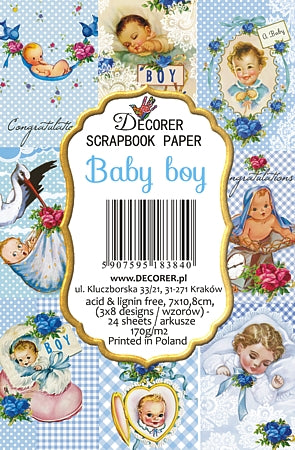 Decorer Scrapbook Paper -  Baby Boy - Mini