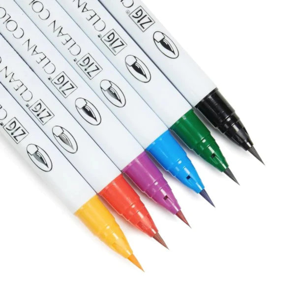Kuretake Zig - Clean Colour Real Brush Set 6pk