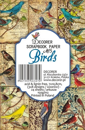 Decorer Scrapbook Paper - Birds - Mini