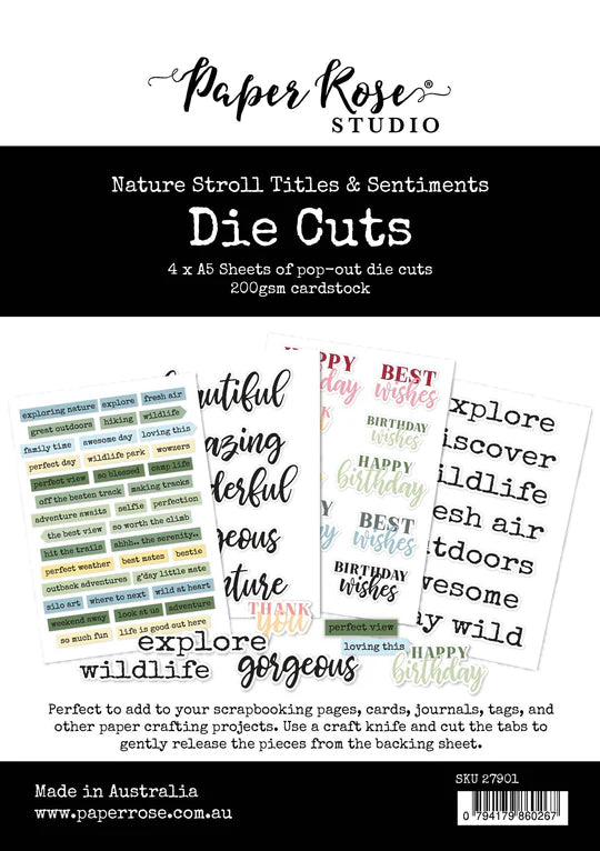 Paper Rose  Die Cuts - Nature Stroll Titles & Sentiments